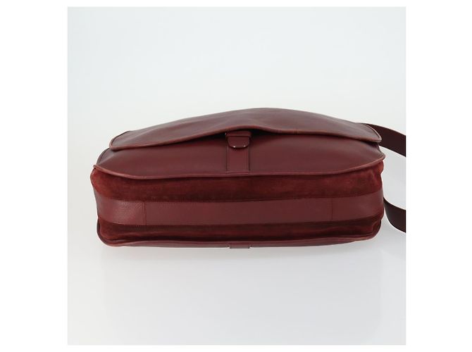 CARTIER Borsa a Spalla Must Line Pelle Bordeaux Oro Auth mr1590 D'oro Bordò - vista 9