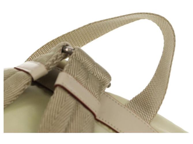PRADA Backpack Nylon Beige Silver Auth 157776 Silvery - view 14