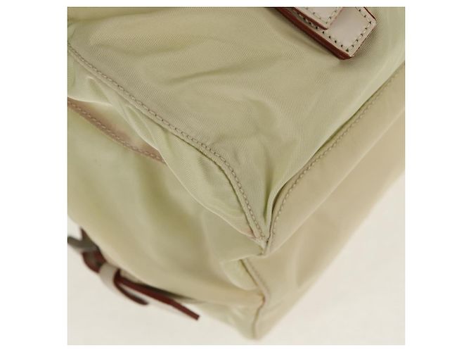 PRADA Backpack Nylon Beige Silver Auth 157776 Silvery - view 16