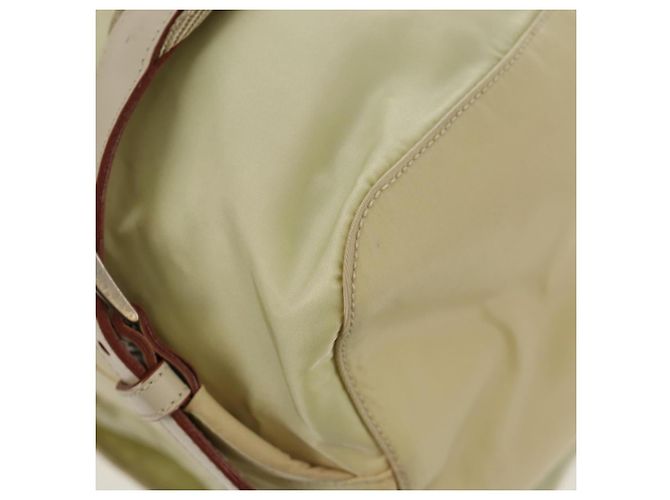 PRADA Backpack Nylon Beige Silver Auth 157776 Silvery - view 18