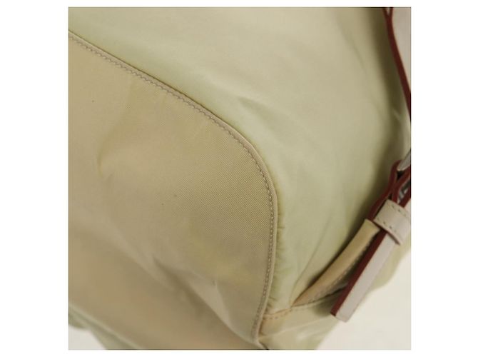 PRADA Backpack Nylon Beige Silver Auth 157776 Silvery - view 19