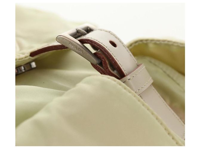 PRADA Backpack Nylon Beige Silver Auth 157776 Silvery - view 24