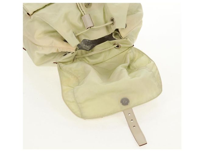 PRADA Backpack Nylon Beige Silver Auth 157776 Silvery - view 25