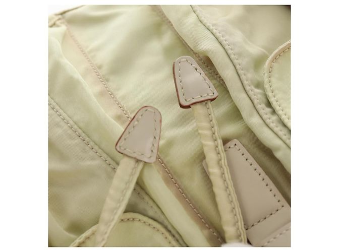 PRADA Backpack Nylon Beige Silver Auth 157776 Silvery - view 26