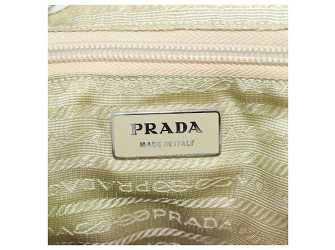 PRADA Backpack Nylon Beige Silver Auth 157776 Silvery - view 27