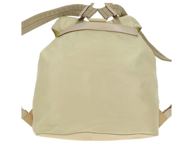 PRADA Backpack Nylon Beige Silver Auth 157776 Silvery - view 3