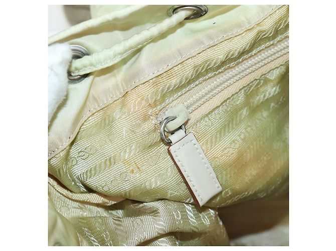 PRADA Backpack Nylon Beige Silver Auth 157776 Silvery - view 30