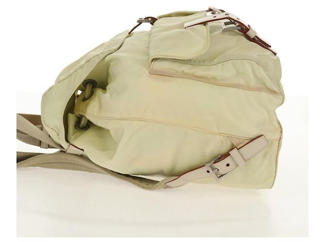 PRADA Backpack Nylon Beige Silver Auth 157776 Silvery - view 4