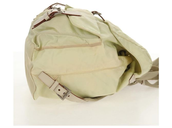 PRADA Backpack Nylon Beige Silver Auth 157776 Silvery - view 5