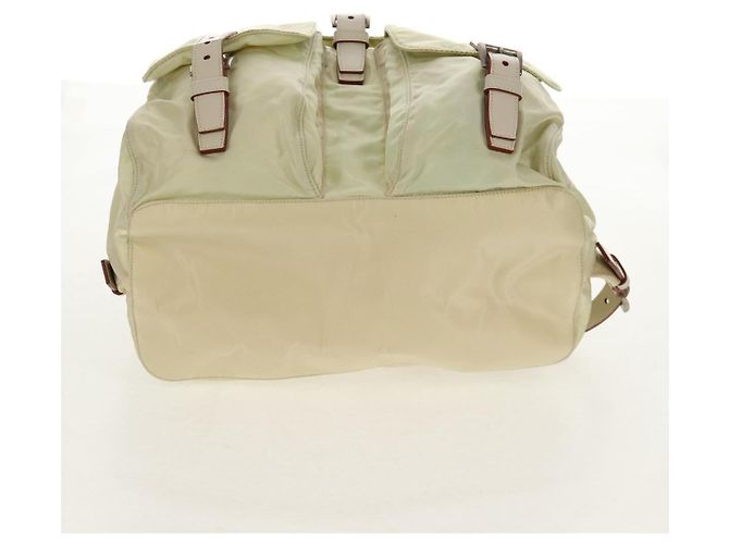 PRADA Backpack Nylon Beige Silver Auth 157776 Silvery - view 6