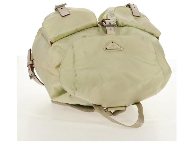 PRADA Backpack Nylon Beige Silver Auth 157776 Silvery - view 7