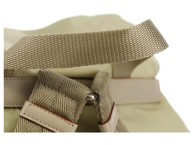 PRADA Backpack Nylon Beige Silver Auth 157776 Silvery - view 8