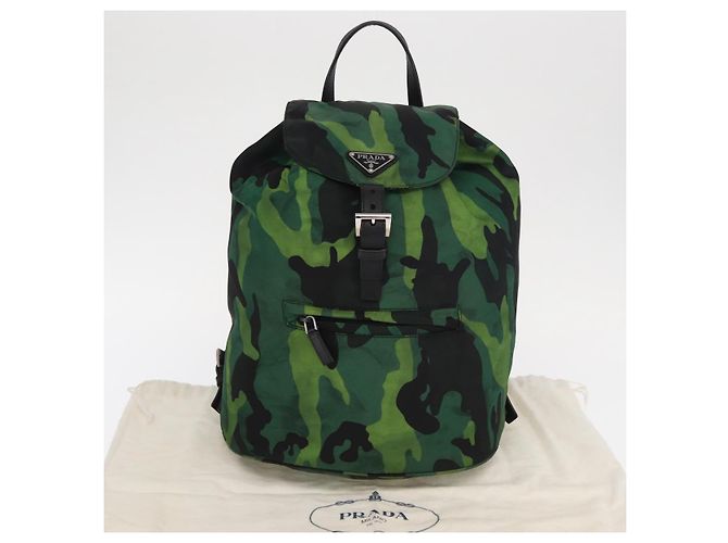 PRADA Rucksack aus Nylon grün silber authentisch 158946V - Ansicht 12
