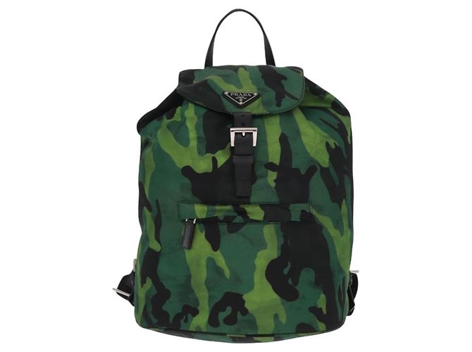 PRADA Rucksack aus Nylon grün silber authentisch 158946V - Ansicht 13