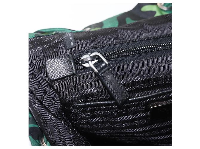 PRADA Rucksack aus Nylon grün silber authentisch 158946V - Ansicht 28