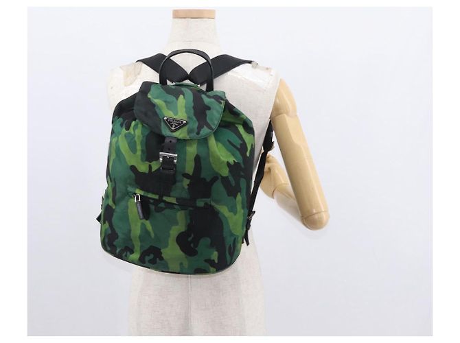 PRADA Rucksack aus Nylon grün silber authentisch 158946V - Ansicht 30