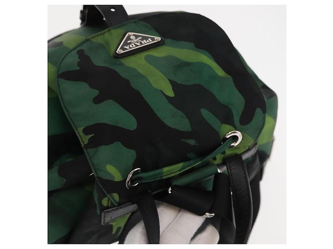 PRADA Rucksack aus Nylon grün silber authentisch 158946V - Ansicht 6
