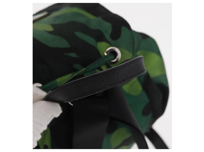 PRADA Rucksack aus Nylon grün silber authentisch 158946V - Ansicht 7