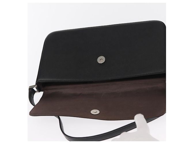 Borsa a Spalla in Pelle Nera e Oro Auth BA9035 di BURBERRY Nero D'oro - vista 10