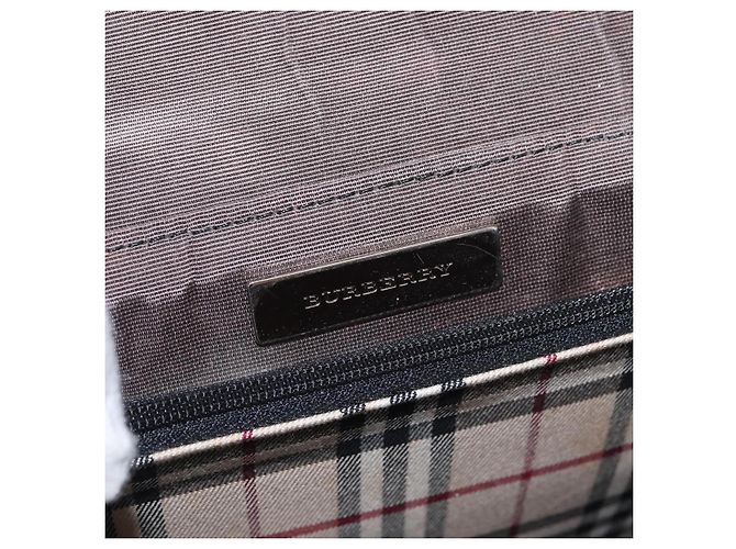 Borsa a Spalla in Pelle Nera e Oro Auth BA9035 di BURBERRY Nero D'oro - vista 11