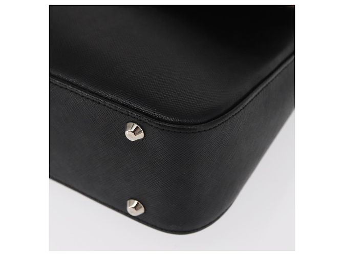 Borsa a Spalla in Pelle Nera e Oro Auth BA9035 di BURBERRY Nero D'oro - vista 14
