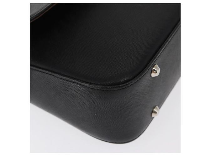 Borsa a Spalla in Pelle Nera e Oro Auth BA9035 di BURBERRY Nero D'oro - vista 9