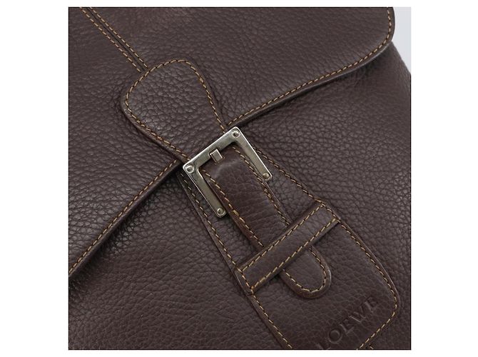 LOEWE Borsa a Spalla Pelle Argento Marrone Auth ar13857 - vista 17