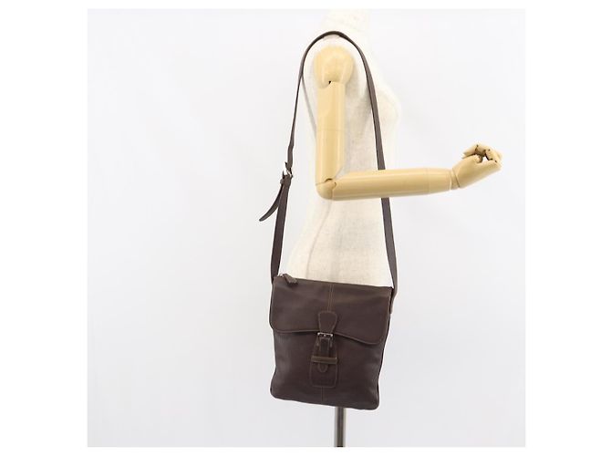 LOEWE Borsa a Spalla Pelle Argento Marrone Auth ar13857 - vista 23