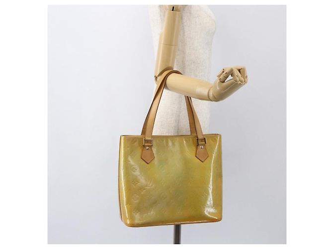 LOUIS VUITTON Borsa a Mano Houston Monogram Vernis Beige M91004 LV Auth 158036 - vista 23