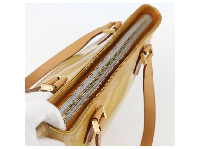 LOUIS VUITTON Borsa a Mano Houston Monogram Vernis Beige M91004 LV Auth 158036 - vista 6