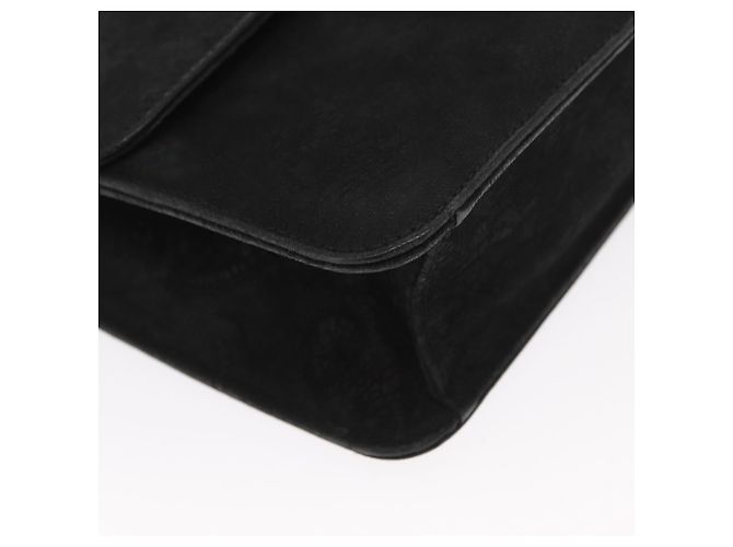 Chloé Borsa a Spalla con Catena Chloe in Camoscio Nero e Oro Auth BA9157 D'oro - vista 10