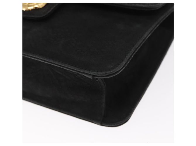 Chloé Borsa a Spalla con Catena Chloe in Camoscio Nero e Oro Auth BA9157 D'oro - vista 11