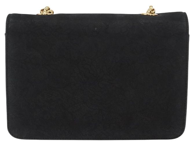 Chloé Borsa a Spalla con Catena Chloe in Camoscio Nero e Oro Auth BA9157 D'oro - vista 3