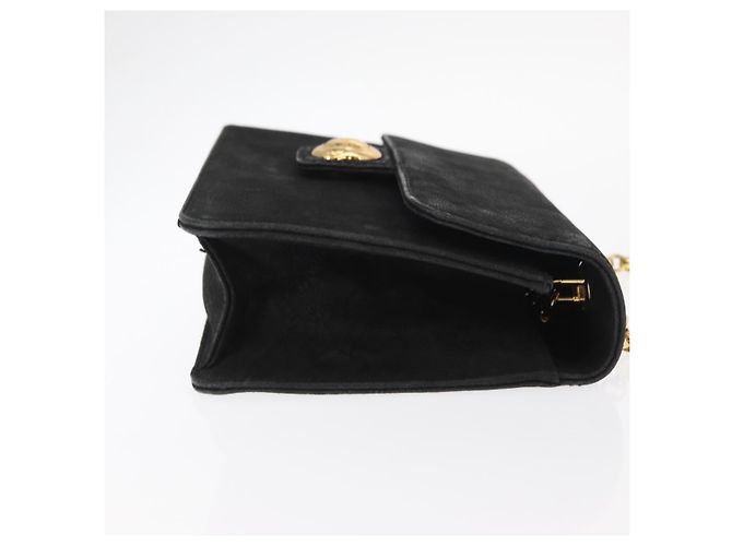 Chloé Borsa a Spalla con Catena Chloe in Camoscio Nero e Oro Auth BA9157 D'oro - vista 4
