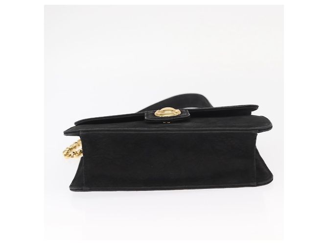 Chloé Borsa a Spalla con Catena Chloe in Camoscio Nero e Oro Auth BA9157 D'oro - vista 9
