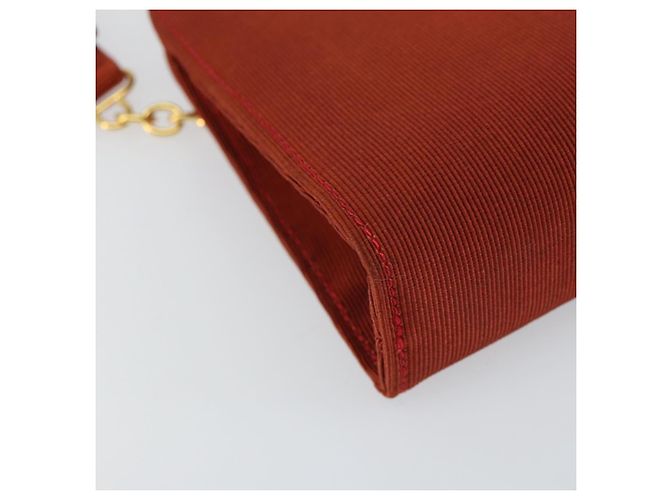 Borsa a spalla con catena Salvatore Ferragamo in nylon rosso e oro Auth 148536 D'oro - vista 11