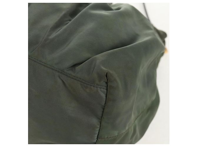 PRADA Sac à main Nylon 2 voies Vert Or Auth 157145 Doré - vue 17