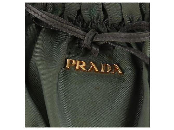 PRADA Sac à main Nylon 2 voies Vert Or Auth 157145 Doré - vue 20