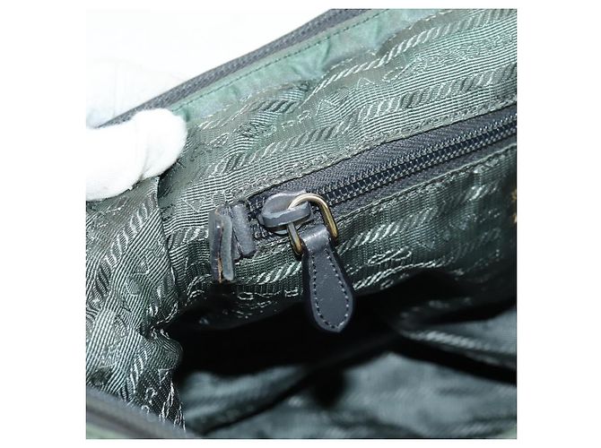 PRADA Sac à main Nylon 2 voies Vert Or Auth 157145 Doré - vue 26