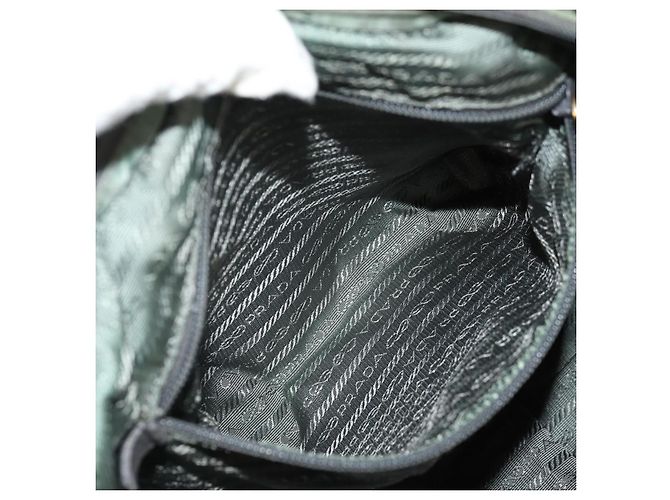 PRADA Sac à main Nylon 2 voies Vert Or Auth 157145 Doré - vue 27
