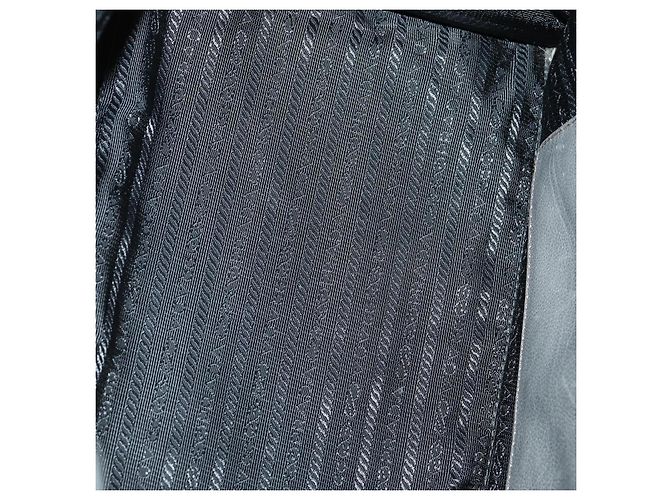 PRADA Borsa a Mano con Borchie in Pelle Scamosciata 2 in 1 Grigio Argento Auth BA8646 Marrone - vista 11
