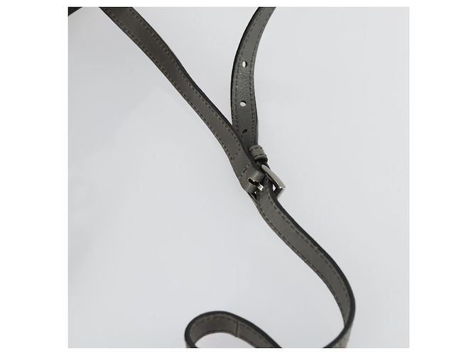 PRADA Borsa a Mano con Borchie in Pelle Scamosciata 2 in 1 Grigio Argento Auth BA8646 Marrone - vista 14