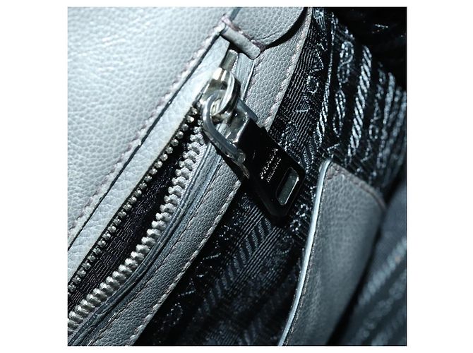 PRADA Borsa a Mano con Borchie in Pelle Scamosciata 2 in 1 Grigio Argento Auth BA8646 Marrone - vista 23
