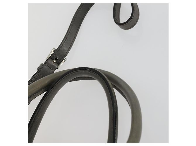 PRADA Borsa a Mano con Borchie in Pelle Scamosciata 2 in 1 Grigio Argento Auth BA8646 Marrone - vista 9