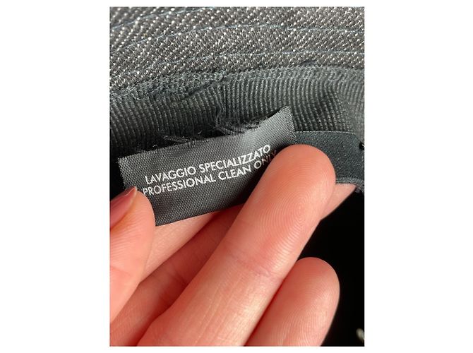 Cappello bucket vintage in poliestere e pelle Gucci nero - vista 7