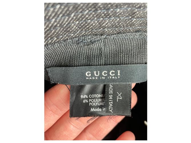 Cappello bucket vintage in poliestere e pelle Gucci nero - vista 8
