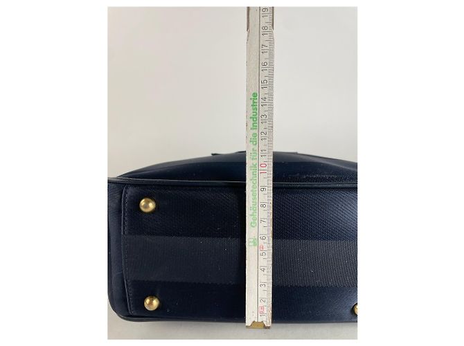Vintage Courreges Monogramm Tasche Schwarz Grau Marineblau - Ansicht 12