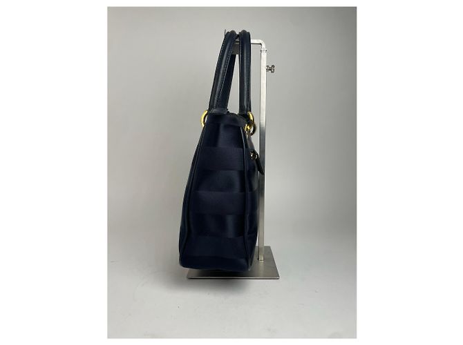 Vintage Courreges Monogramm Tasche Schwarz Grau Marineblau - Ansicht 9