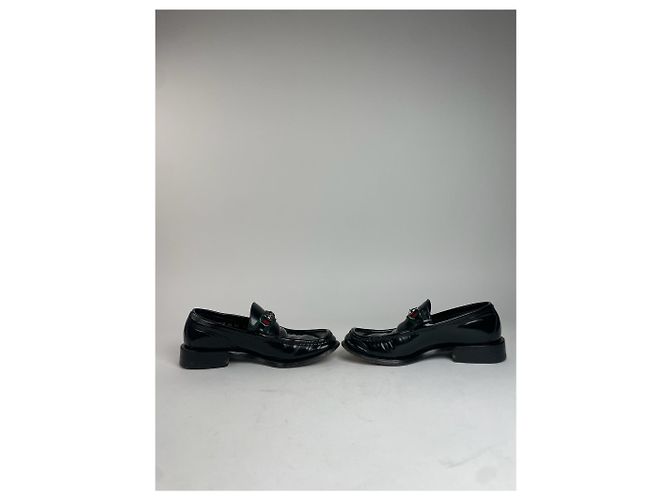 Mocassini in pelle lucida Gucci da uomo vintage EU41 Nero - vista 5
