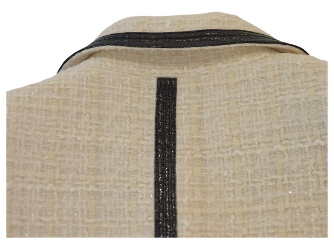 Blazer de bouclé crema Veronica Beard con ribete negro – Hecho en EE. UU., Talla 10 Crudo - vista 11